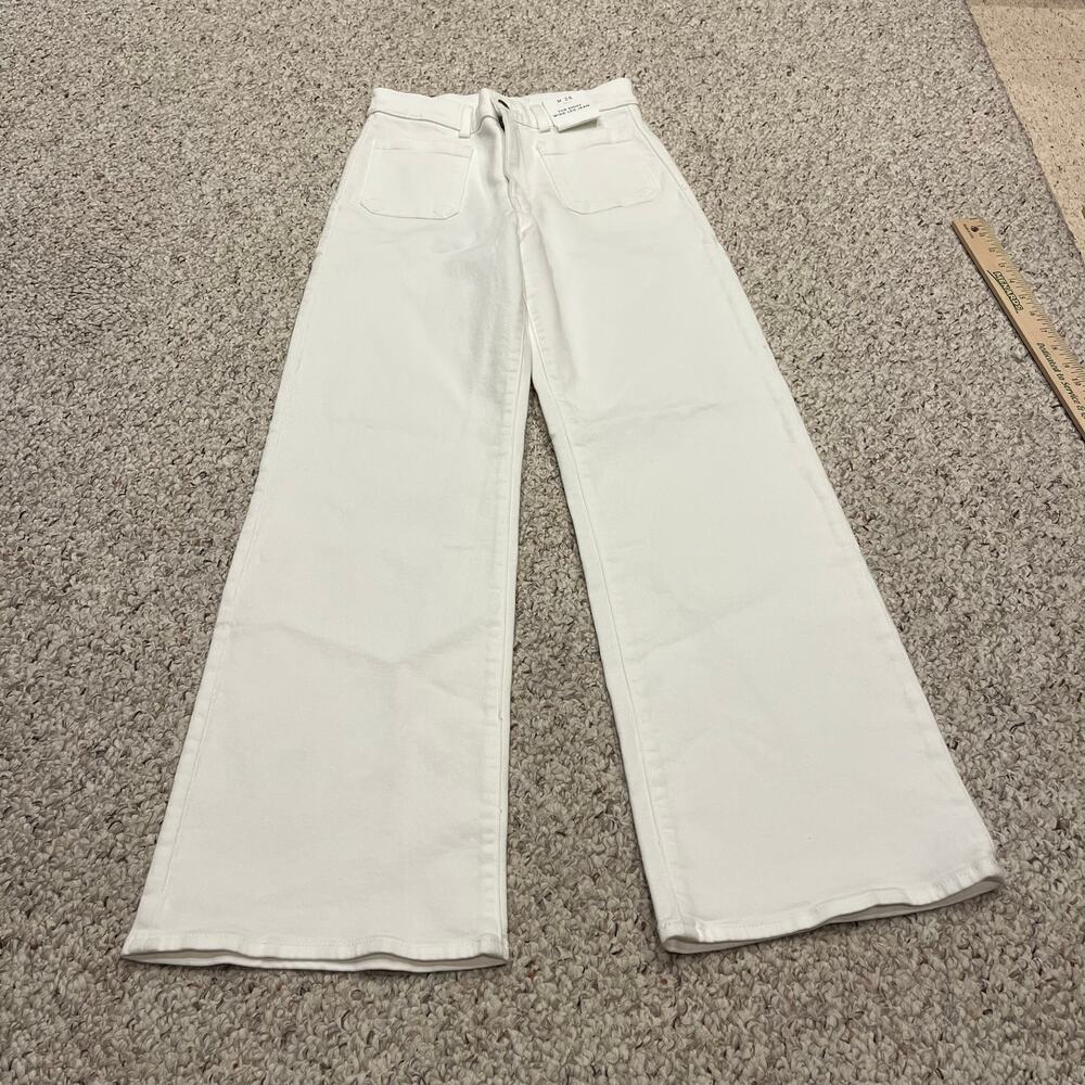NEW Madewell The Emmy Wide Leg Jeans 26 White Classic Casual Denim Normcore